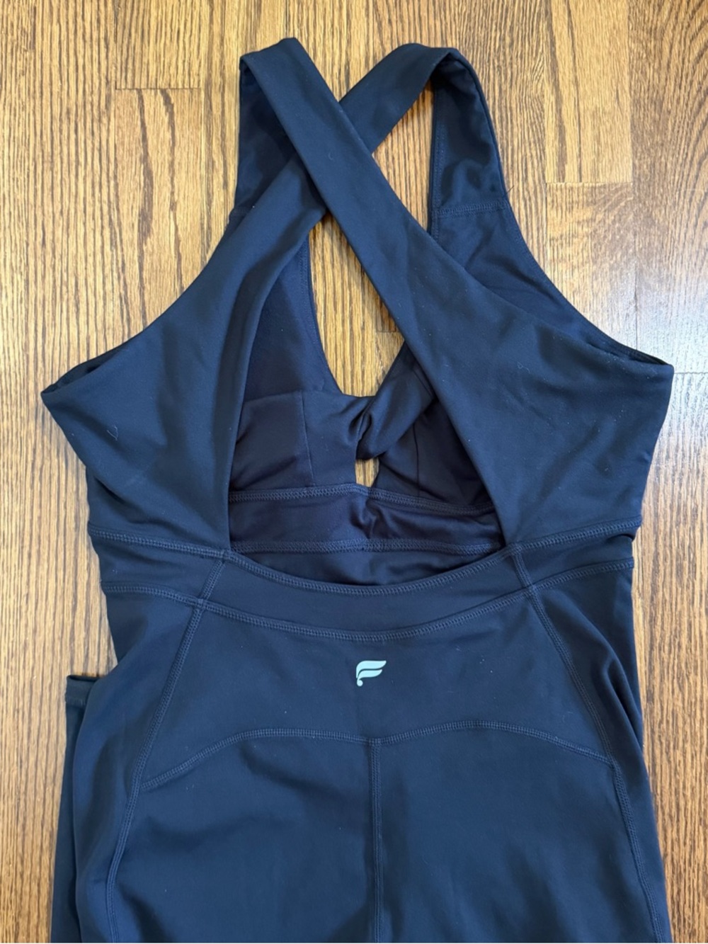Pure Luxe by Fabletics One Piece Romper Activewear Black Suit Size Medium - Picture 6 of 10